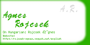 agnes rojcsek business card